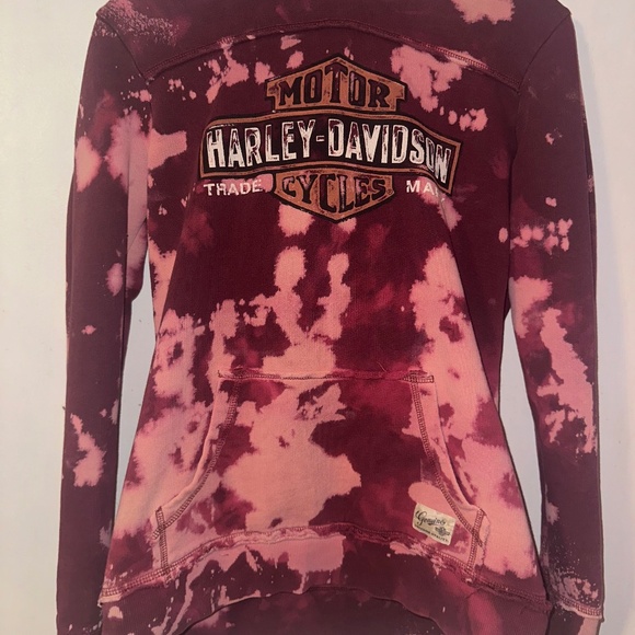 Harley Tops - Vintage Harley Davidson bleached hoodie sz S